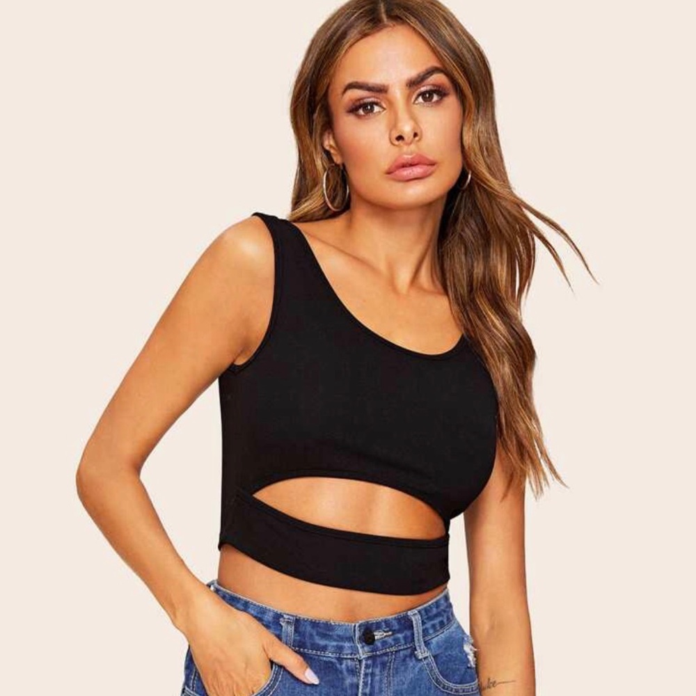 Black Tank Top Crop Top